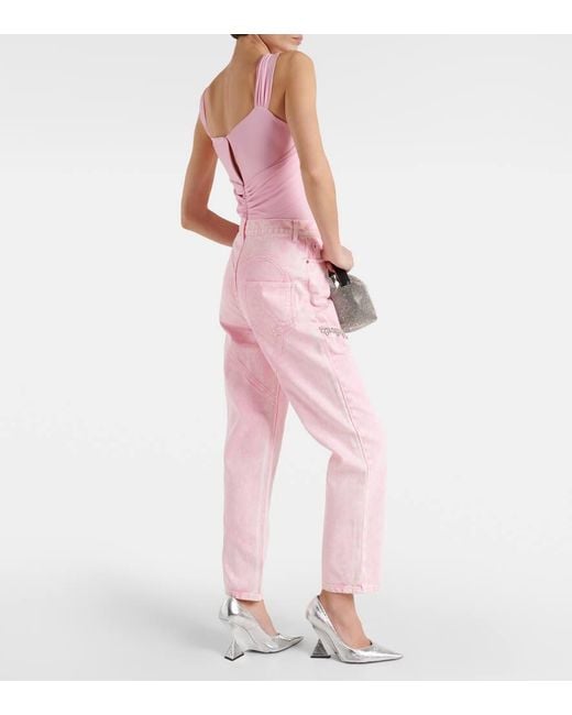 Area Pink Verzierte Straight Jeans