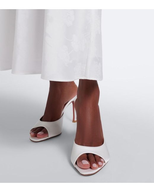 AMINA MUADDI Pink Alexa Satin Mules
