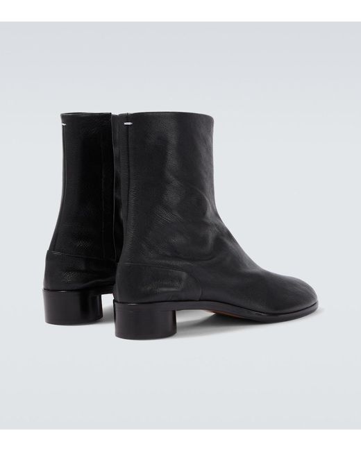 Maison Margiela Black Tabi Leather Ankle Boots for men