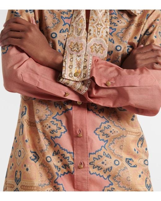 Valentino Multicolor Voyage Imaginaire Cotton Muslin Blouse