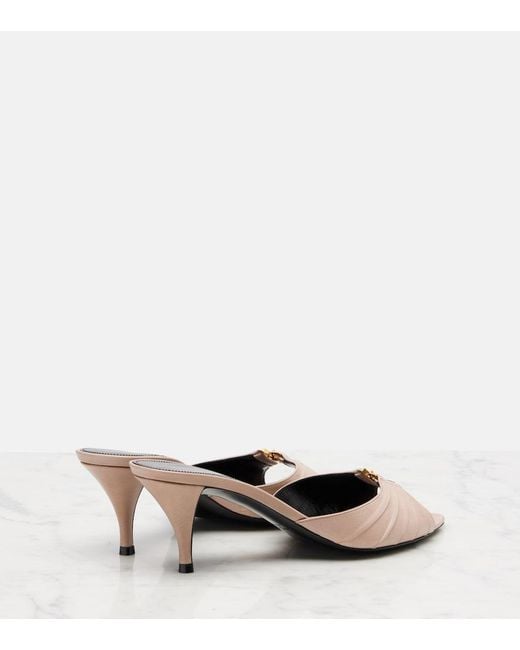 Saint Laurent Metallic Babylone 60 Leather Mules