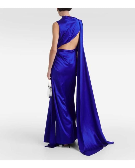 Vestido de fiesta de seda drapeado Roksanda de color Blue