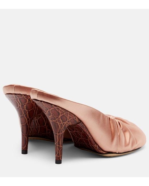 Dries Van Noten 90 Satin Mules in Pink | Lyst