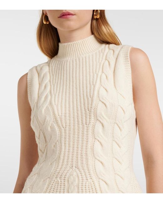 Staud Natural Charade Cable-Knit Wool-Blend Minidress