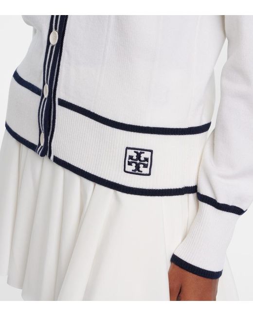 Tory Burch Gray Wool-Blend Cardigan