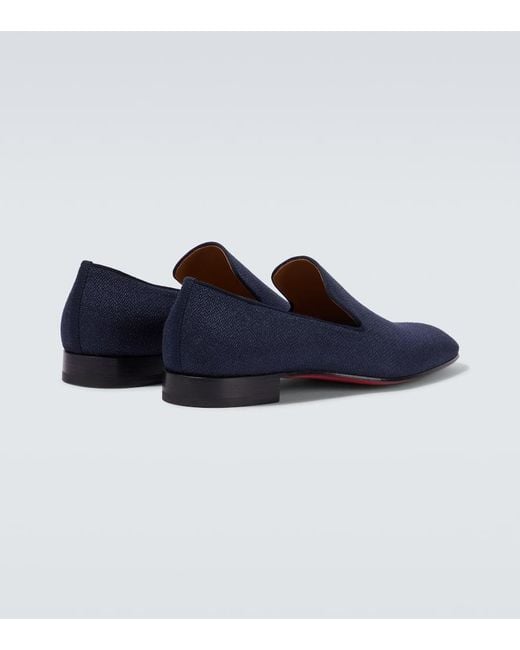 Christian Louboutin Blue Dandelion Silk-Crepe Loafers for men