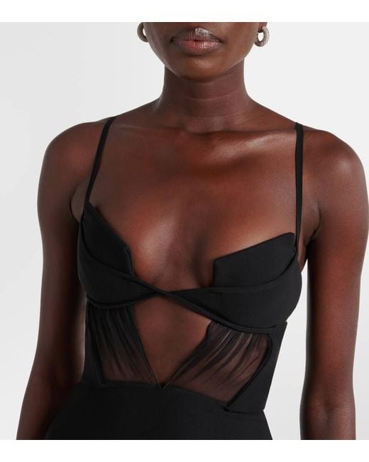 Nensi Dojaka Black Crepe Minidress