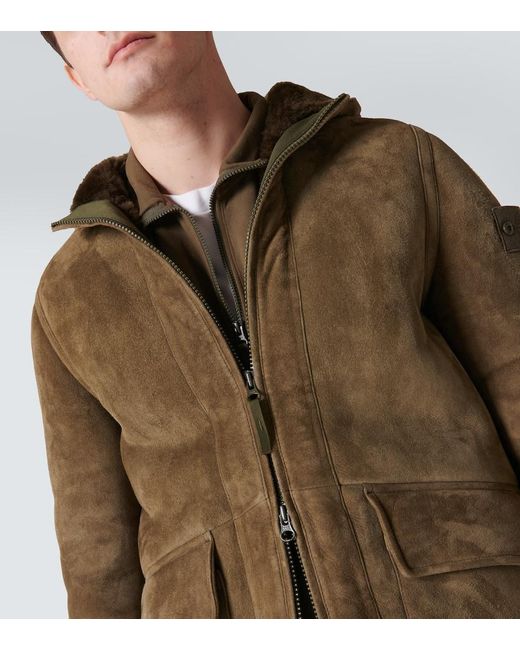 Veste Ghost Compass En Daim Et Shearling Stone Island pour homme en coloris Green