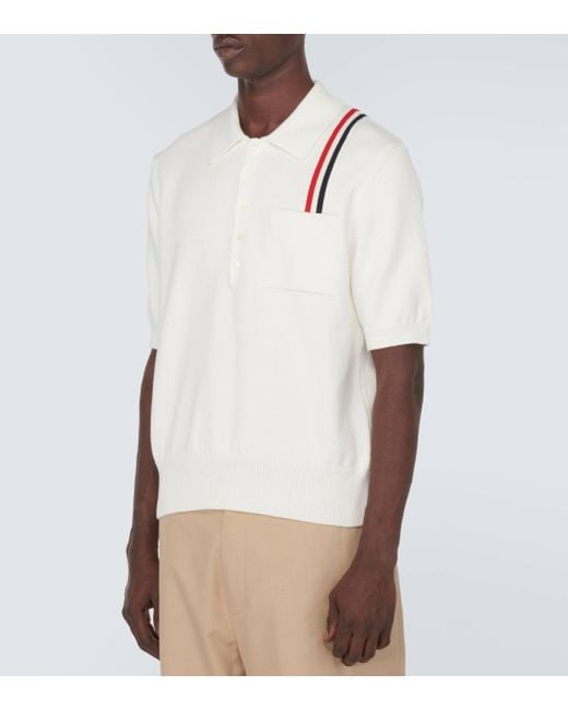 Polo RWB Stripe en coton Thom Browne pour homme en coloris White