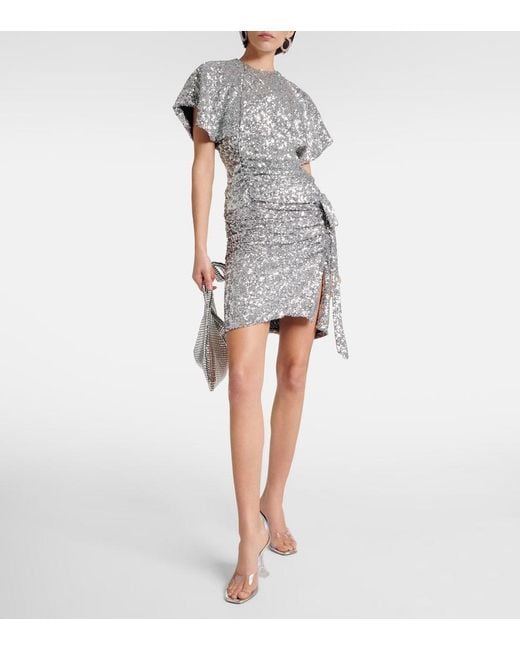 Rabanne Gray Sequined Miniskirt
