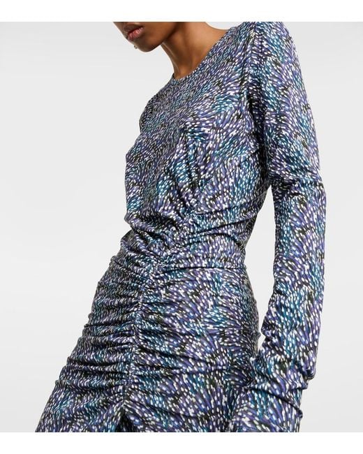 Isabel Marant Blue Jelina Floral Printed Jersey Midi Dress