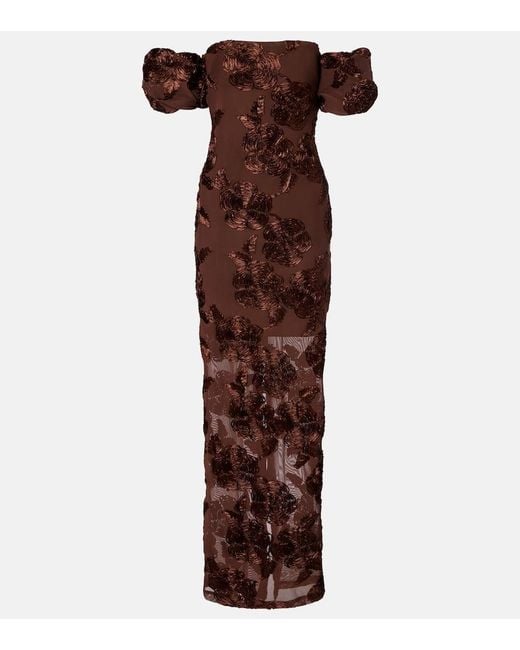ROTATE BIRGER CHRISTENSEN Purple Besticktes Maxikleid Tasha