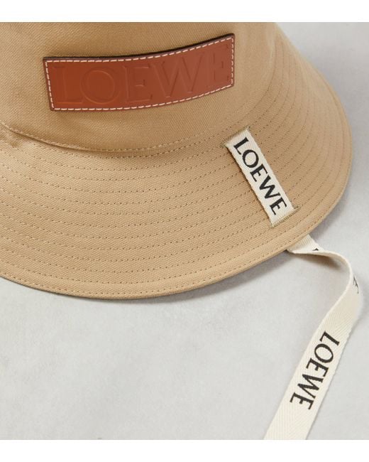 Loewe White Logo Canvas Bucket Hat