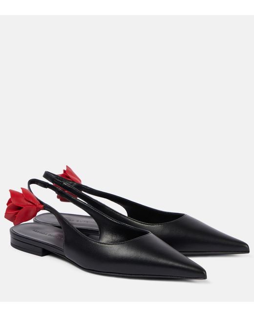 Magda Butrym Blue Slingback-Ballerinas Aus Leder