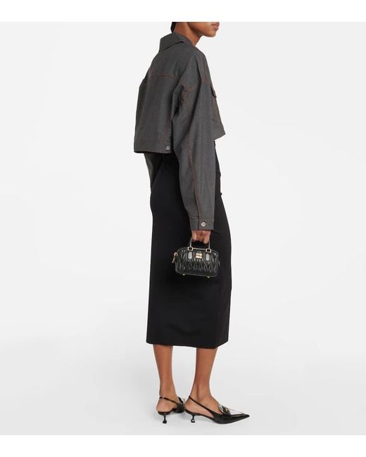 Miu Miu Black Cropped Virgin Wool Jacket