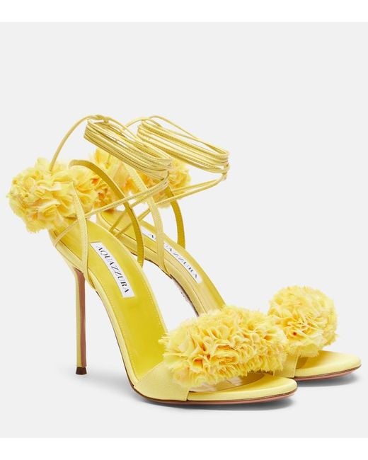 Aquazzura Metallic Cherry Kiss Applique Sandals