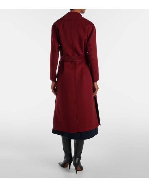 Max Mara Red Luna Virgin Wool Coat