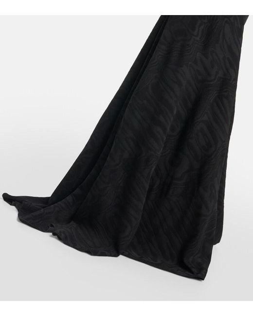 Alaïa Black Patterned Turtleneck Gown