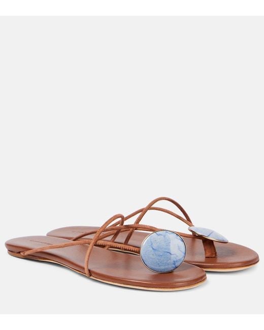 Christopher Esber Brown Doma Embellished Thong Sandals