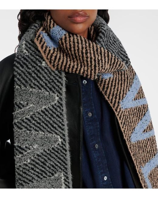 Loewe Blue Logo Alpaca And Wool-Blend Scarf