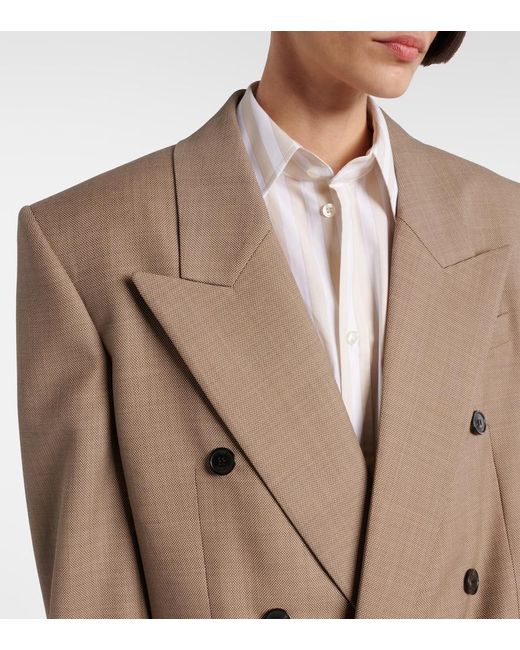Saint Laurent Natural Double-Breasted Jacket