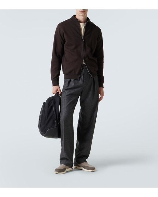 Loro Piana Brown Whitney Cotton-Blend Jersey Bomber Jacket for men