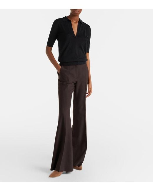 Gabriela Hearst Black Frank Cashmere And Silk Polo Sweater