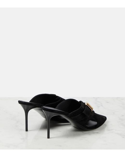 Balmain Black Uma Suede Mules