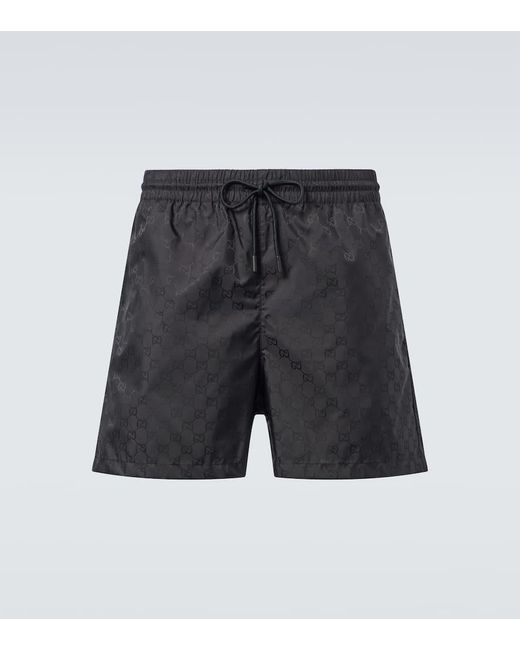 Short De Bain Gg Gucci pour homme en coloris Gray