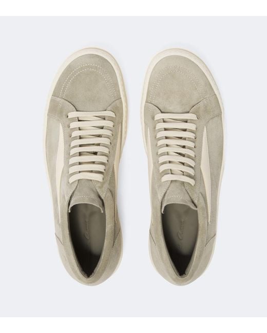 Rick Owens White Vintage Suede Sneakers for men