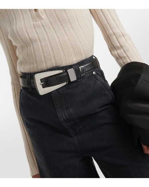 Khaite Black Lucca Leather Belt