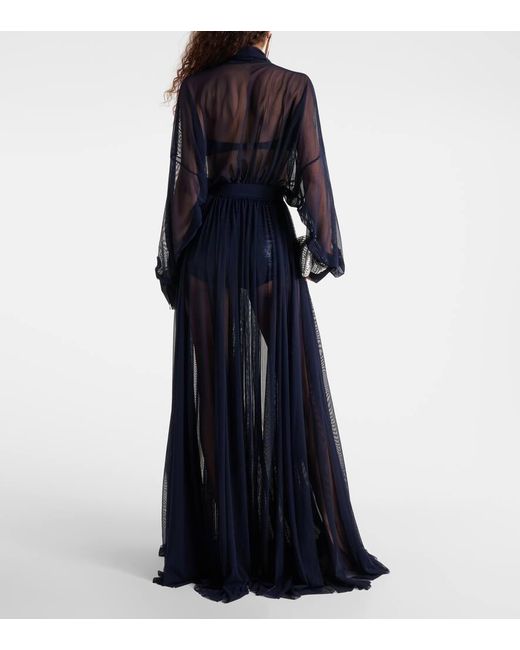 Norma Kamali Blue Tie-detail Maxi Dress