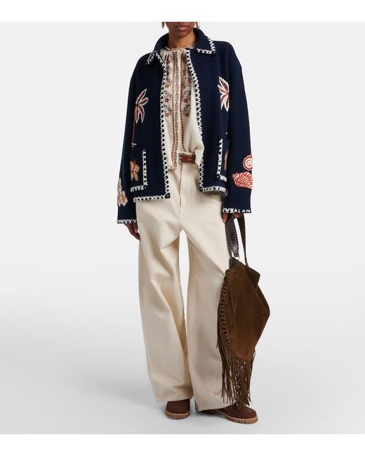Alanui Blue Remember Me Virgin Wool Jacket