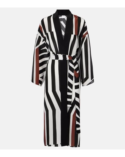 Max Mara Black Ovatte Striped Beach Cover-Up