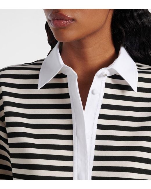 Max Mara Black Hemd Wilson Aus Jersey Mit Popeline