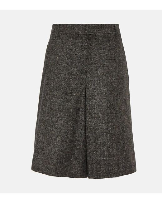 Brunello Cucinelli Gray Bermuda-Shorts aus einem Wollgemisch