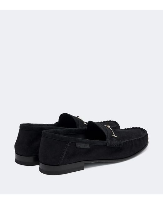 Tom Ford Black Suede Penny Loafers