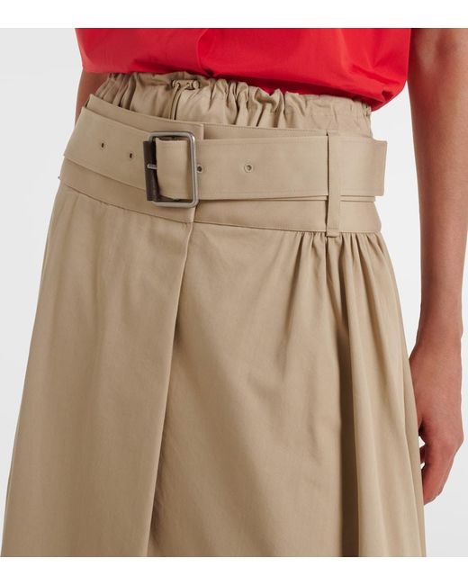 Loewe Natural Belted Cotton And Silk Maxi Skirt