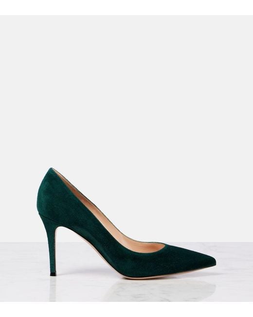 Gianvito Rossi Green Gianvito 85 Suede Pumps