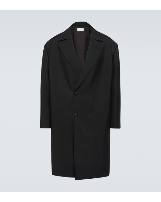 The Row Black Pers Double-breasted Virgin Wool Overcoat for men