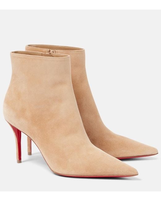 Christian Louboutin Natural So Apostropha 80 Suede Ankle Boots