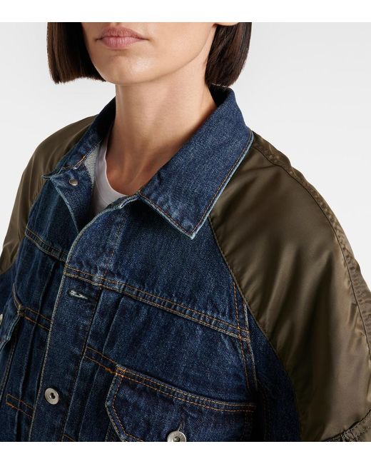Sacai Blue Denim And Twill Jacket