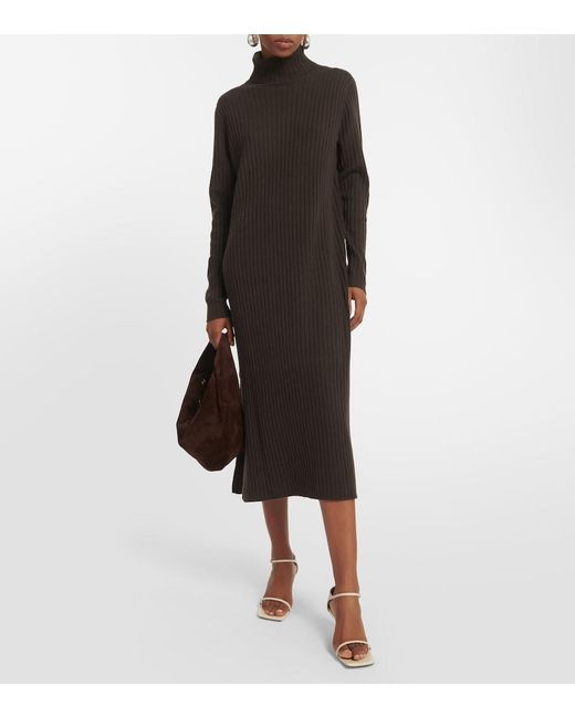 Jardin Des Orangers Black Turtleneck Cashmere Sweater Dress