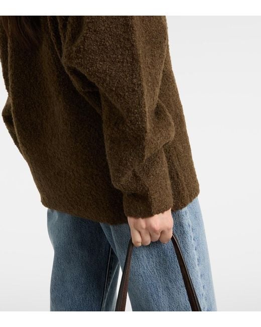 Totême Brown Alpaca And Wool-Blend Boucle Turtleneck Sweater