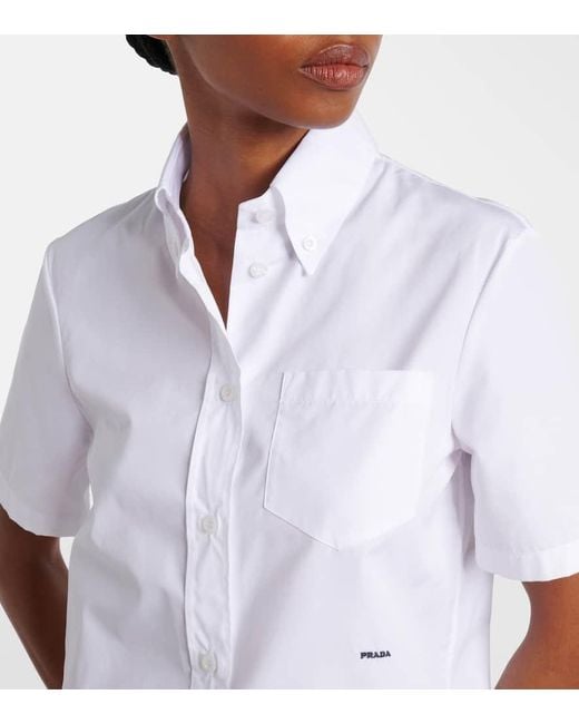 Prada White Hemd Aus Baumwollpopeline
