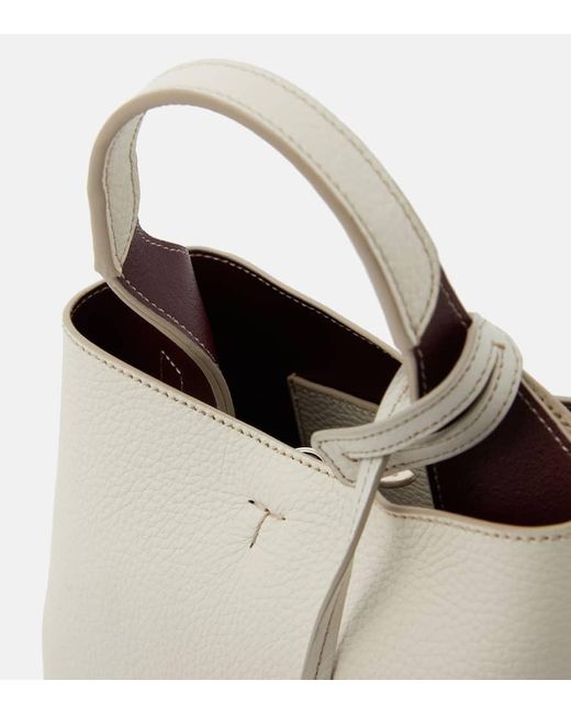 Tod's White T Timeless Mini Leather Tote Bag