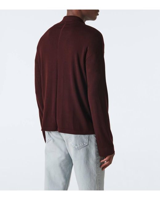 The Row Purple Miso Wool Polo Sweater for men