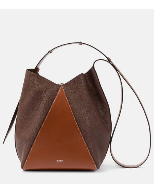 Max Mara Brown Mmbucket Small Leather Bucket Bag