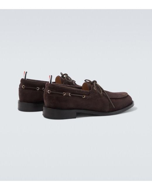 Thom Browne Brown Suede Boat Shoes for men