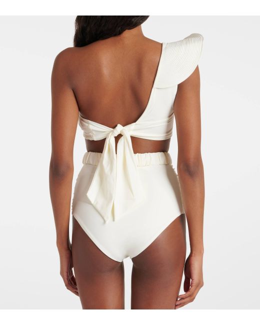 Haut de bikini asymetrique Johanna Ortiz en coloris White